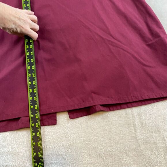 Landau Unisex Scrub Top 4XL Burgundy Button-Front With Pockets - Picture 6 of 9